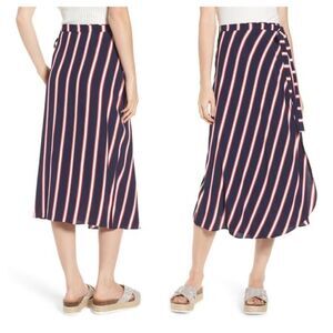 BP. Stripe Midi Wrap Skirt Size Extra Small